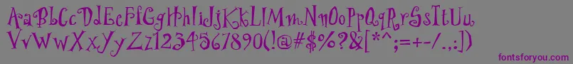 PfwonderlandproRegular-Schriftart – Violette Schriften auf grauem Hintergrund