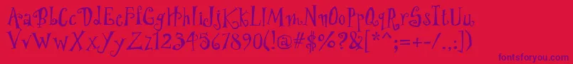 PfwonderlandproRegular Font – Purple Fonts on Red Background