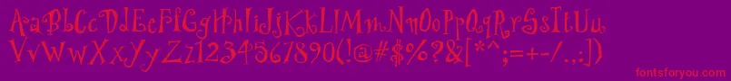 PfwonderlandproRegular Font – Red Fonts on Purple Background