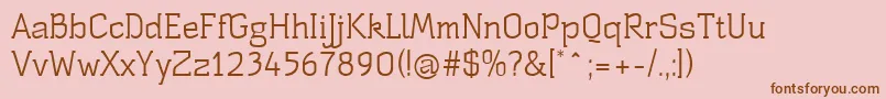 Weitere Informationen zur StSbustanceRegular-Schriftart StSbustanceRegular-Schriftart – Braune Schriften auf rosa Hintergrund