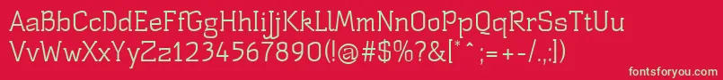 フォントStSbustanceRegular – 赤い背景に緑の文字
