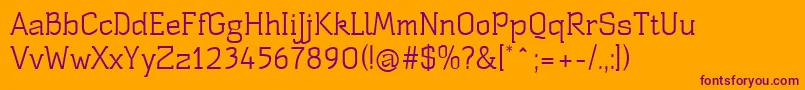 StSbustanceRegular Font – Purple Fonts on Orange Background
