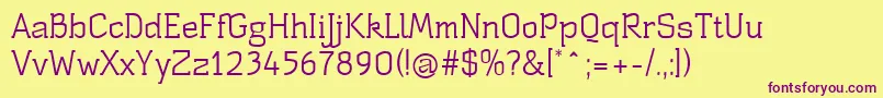 StSbustanceRegular Font – Purple Fonts on Yellow Background