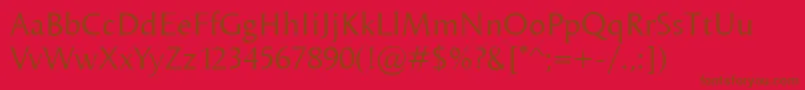 Odense-fontti – ruskeat fontit punaisella taustalla