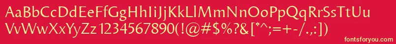 Odense Font – Yellow Fonts on Red Background