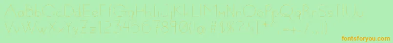 フォントSusanna – オレンジの文字が緑の背景にあります。