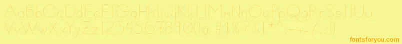 フォントSusanna – オレンジの文字が黄色の背景にあります。