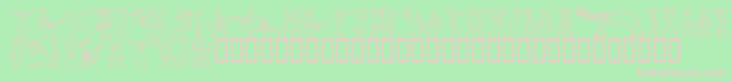 AlienTwits-fontti – vaaleanpunaiset fontit vihreällä taustalla