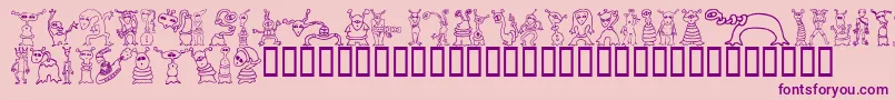 AlienTwits-fontti – violetit fontit vaaleanpunaisella taustalla