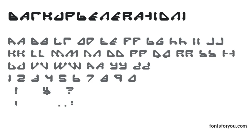 Czcionka BackupGeneration1 – alfabet, cyfry, specjalne znaki