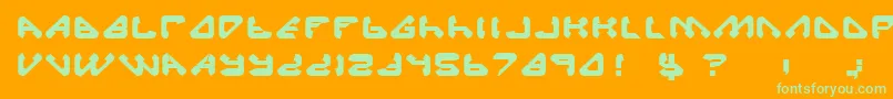 Шрифт BackupGeneration1 – зелёные шрифты на оранжевом фоне