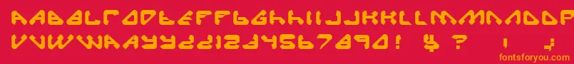 フォントBackupGeneration1 – 赤い背景にオレンジの文字