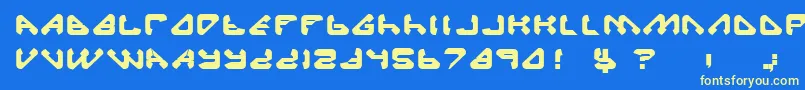 BackupGeneration1 Font – Yellow Fonts on Blue Background