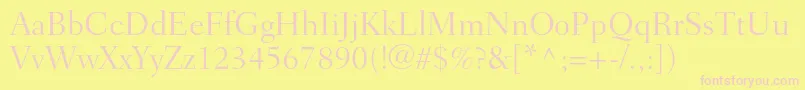 FairfieldltstdLight Font – Pink Fonts on Yellow Background