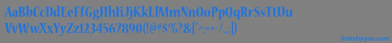 フォントNuevastdBoldcond – 灰色の背景に青い文字