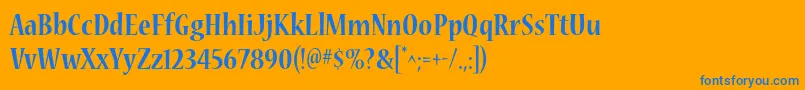 NuevastdBoldcond Font – Blue Fonts on Orange Background