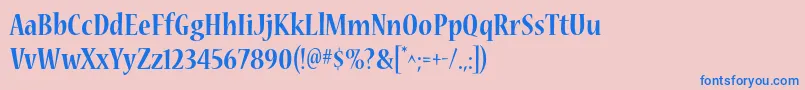 NuevastdBoldcond Font – Blue Fonts on Pink Background