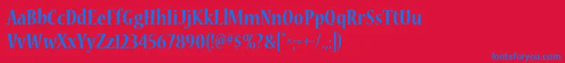 NuevastdBoldcond Font – Blue Fonts on Red Background