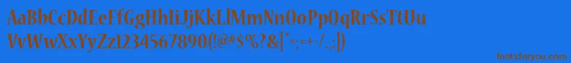 NuevastdBoldcond Font – Brown Fonts on Blue Background