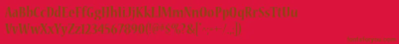 NuevastdBoldcond Font – Brown Fonts on Red Background