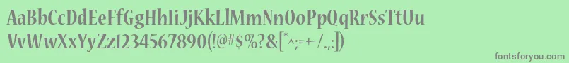 フォントNuevastdBoldcond – 緑の背景に灰色の文字