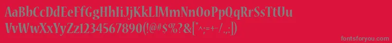 NuevastdBoldcond-Schriftart – Graue Schriften auf rotem Hintergrund