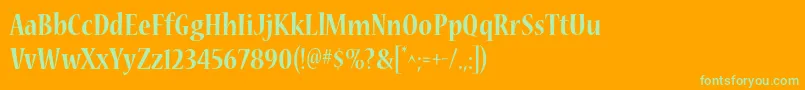 NuevastdBoldcond Font – Green Fonts on Orange Background