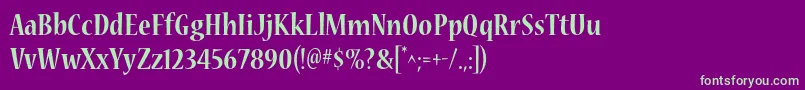 NuevastdBoldcond Font – Green Fonts on Purple Background