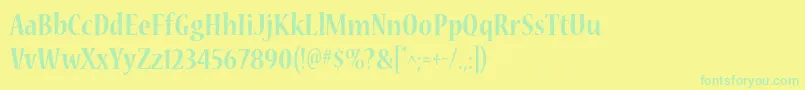 NuevastdBoldcond Font – Green Fonts on Yellow Background
