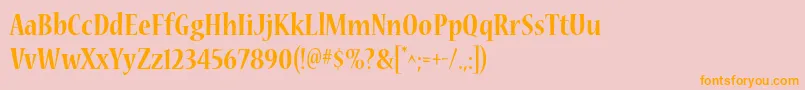 NuevastdBoldcond Font – Orange Fonts on Pink Background