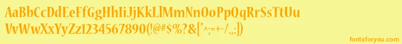 NuevastdBoldcond Font – Orange Fonts on Yellow Background