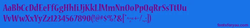 NuevastdBoldcond Font – Purple Fonts on Blue Background