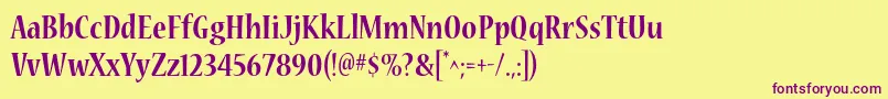 NuevastdBoldcond Font – Purple Fonts on Yellow Background