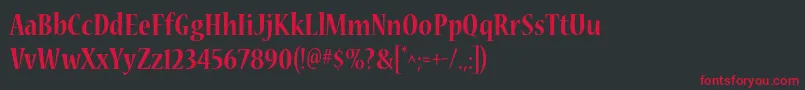 NuevastdBoldcond Font – Red Fonts on Black Background