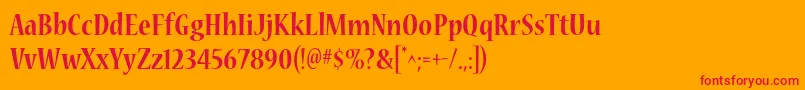 NuevastdBoldcond Font – Red Fonts on Orange Background