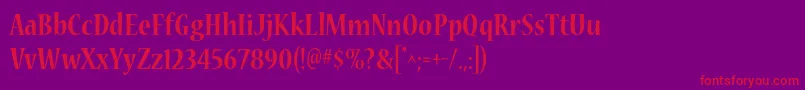 NuevastdBoldcond Font – Red Fonts on Purple Background