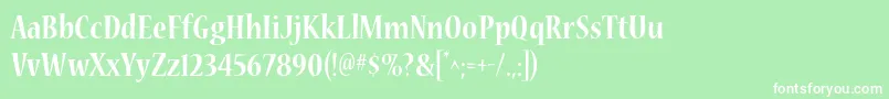 フォントNuevastdBoldcond – 緑の背景に白い文字