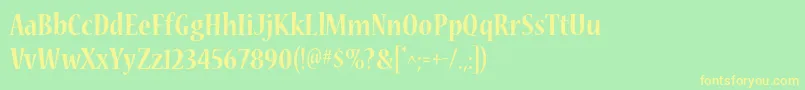 NuevastdBoldcond Font – Yellow Fonts on Green Background