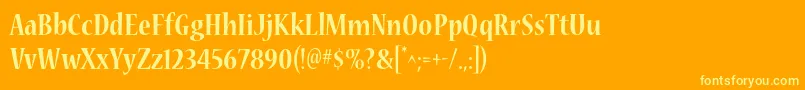 フォントNuevastdBoldcond – オレンジの背景に黄色の文字