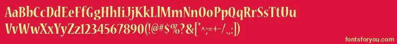 NuevastdBoldcond Font – Yellow Fonts on Red Background