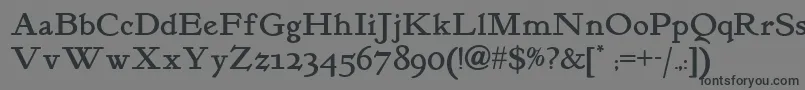 Kelmscottromannf-fontti – mustat fontit harmaalla taustalla