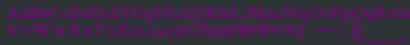 Kelmscottromannf Font – Purple Fonts on Black Background