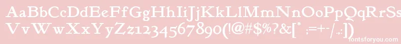 Kelmscottromannf Font – White Fonts on Pink Background
