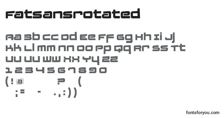Czcionka Fatsansrotated – alfabet, cyfry, specjalne znaki