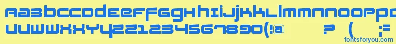 Шрифт Fatsansrotated – синие шрифты на жёлтом фоне