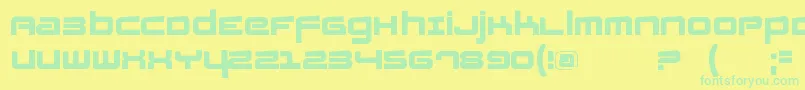 Fatsansrotated-Schriftart – Grüne Schriften auf gelbem Hintergrund