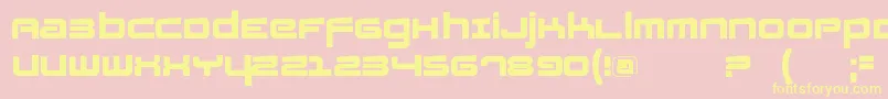 Fatsansrotated-Schriftart – Gelbe Schriften auf rosa Hintergrund