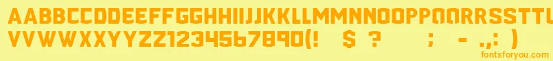 Port118 Font – Orange Fonts on Yellow Background