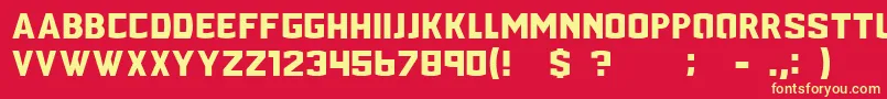 Port118 Font – Yellow Fonts on Red Background