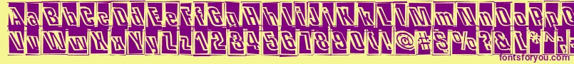 Onehitwo Font – Purple Fonts on Yellow Background